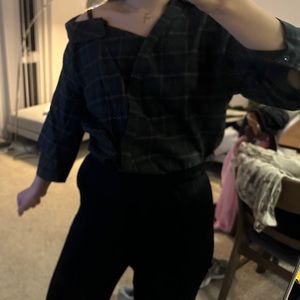 Vero Moda Women's 100% Cotton Asymmetrical Plaid Shirt